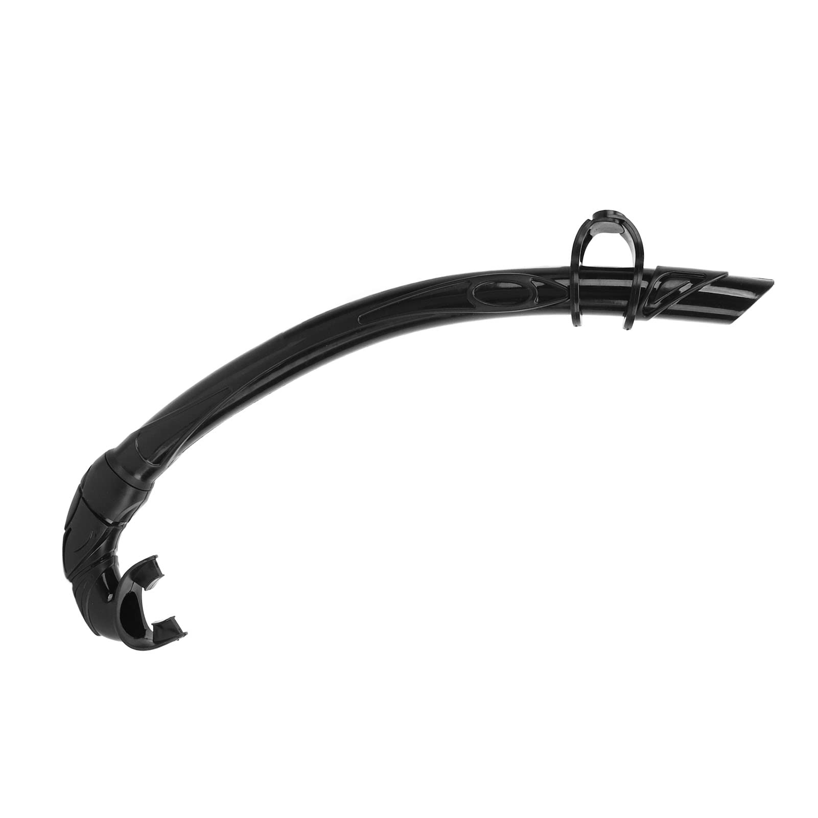 Diving Snorkel PVC Breath Tube Comfortable Freediving Snorkel with Comfortable Mouthpiece for Diving (Black)