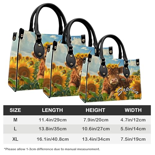 Bolso de cuero personalizado de vaca Highland para mujer miniatura 7