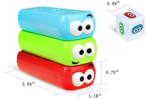 wonuu Timber Tower Block Stacking Game Colored Cartoon Plastic Building Blocks Board Educational Toy Game - Thumbnail 2