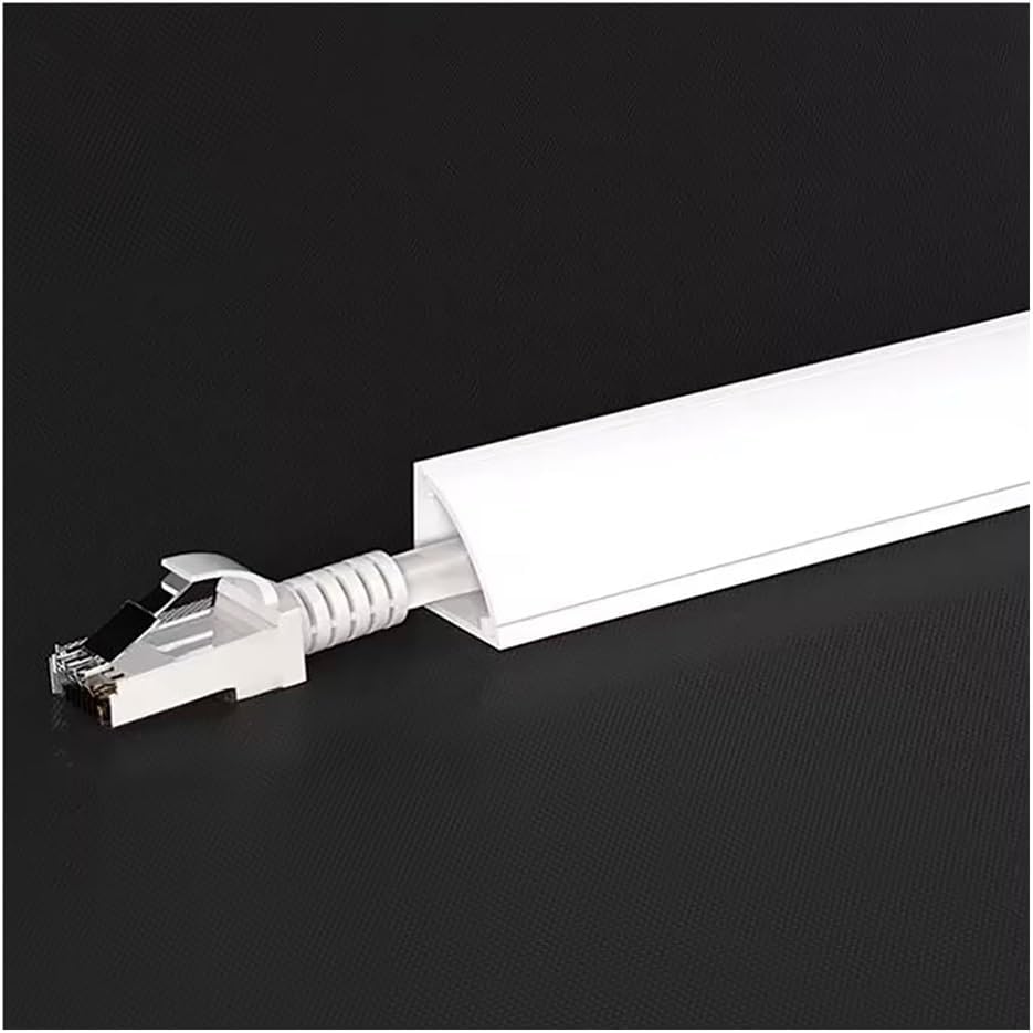100 CM PVC Corner/Ceiling Paintable Cable Duct, Cord Channels/Cover with Self-Adhesive Back for Home/Warehouse/Factory/Office(White,11x11mm/0.43x0.43in)