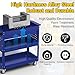 Cobinery 3 Tier Rolling Tool Cart on Wheels, 550 LBS Tool Cart with Drawers，Heavy Duty Utility Cart with Pegboard and Hook，Mechanic Tool Storage Cart for Garage, Warehouse and Repair Shop(Dark Blue)