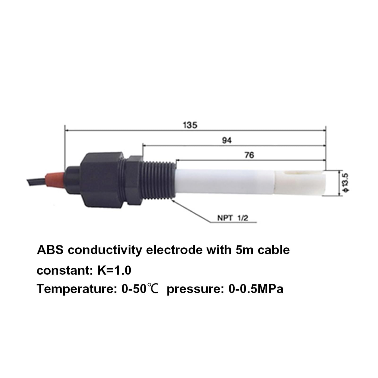 Wasser-EC-Sender, EC-Sensor, TDS-Leitfähigkeitssensormodul, 4–20 mA, 0–5 V, 0–10 V, RS485-Ausgang, analoge Ausgangsspannung(0-5V output,TDS 0-1000ppm)