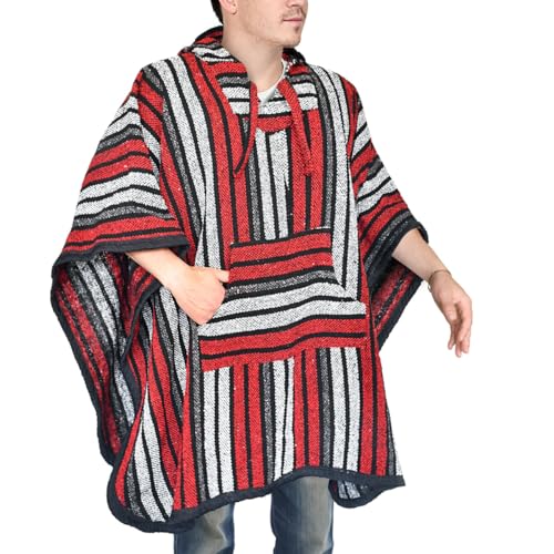 Baja Hoodie Mexican Poncho Drug Rug Style Serape Hippie Warm And Comfortable Aztec Wearable Blanket