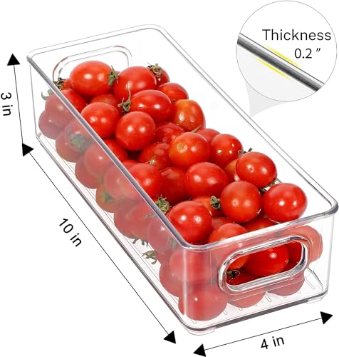 Set of 6 Refrigerator Pantry Organizer Bins - Stackable Fridge Organizers with Handles for Pantry, Freezer, Kitchen, Cou - Additional View