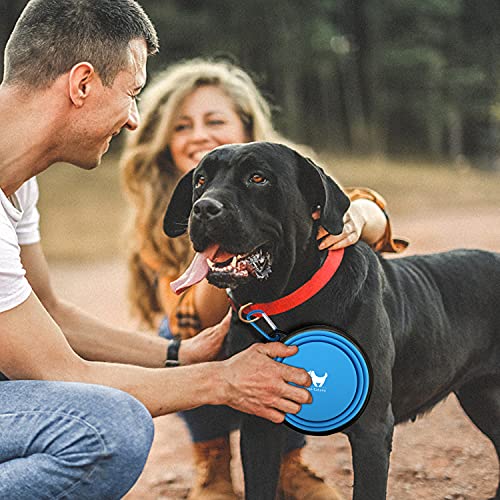 Collapsible Dog Bowls For Travel, 2-Pack Dog Portable Water Bowl For Dogs Cats Pet Foldable Feeding Watering Dish For Traveling Camping Walking With 2 Carabiners, Bpa Free #TOP5