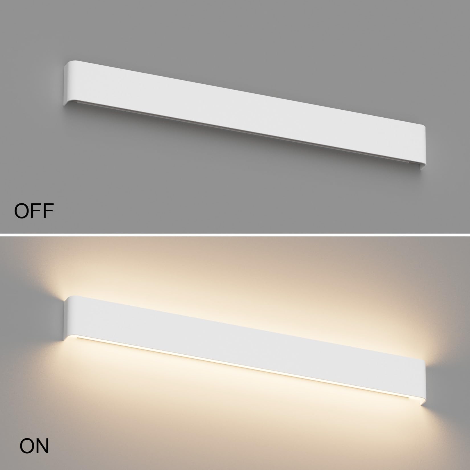 Klighten Applique da Parete Interno Moderno LED 83CM Lampada da Parete 30W Bianco Caldo 3000K Lampada da Muro per Camera da Letto Soggiorno Corridoio Scale (Bianco)