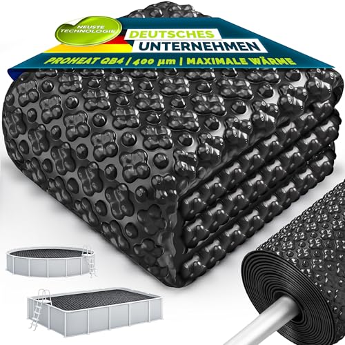 tillvex® Elite Pool Solarfolie 400 µm Rechteckig 732x366 cm | Premium Solarplane ProHeat QB...