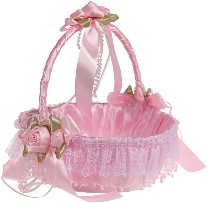 Western Wedding Bridal Flower Basket Girl Bridesmaid Scattered Portable