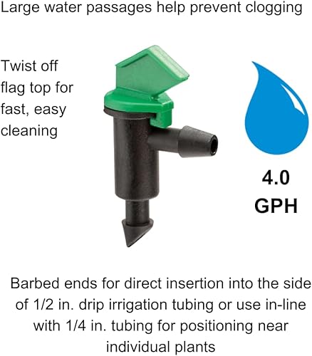 Miniatura 14 de Rain Bird ILD2010PKXS - Goteador/emisor en línea de riego por goteo, 2 galones por hora, paquete de 10