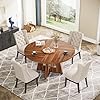 Tribesigns Farmhouse Dining Table, 47 Inch Round Dinner Table for 4, Rustic Round Dining Room Table for Home Dining Room Living Room (Brown)