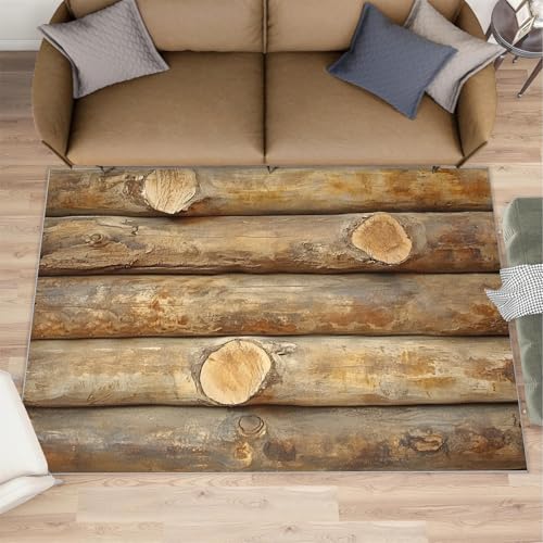 HYGIUID Wood Grain 5x6 Area Rug for Kitchen & Bedroom