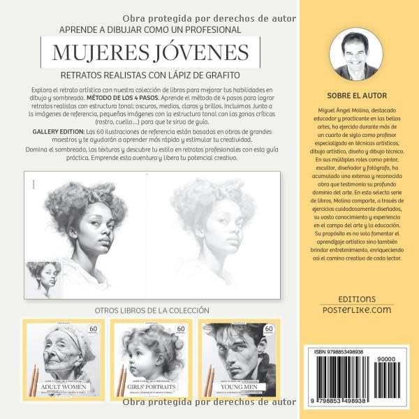 Miniatura 2 de Aprende a dibujar como un profesional. Mujeres Jóvenes. Retratos realistas con Lápiz de Grafito Belleza y carácter del espíritu juvenil (Arte en tus