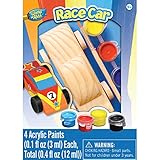 MasterPieces Works of Ahhh Real Wood Small Acrylic Paint & Craft Kit, Race Car, For Ages 4+