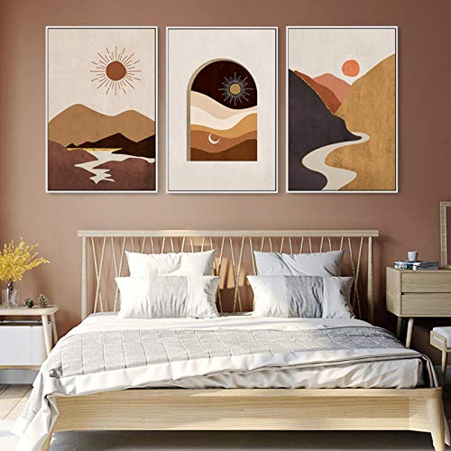 Affiche canvas painting poster mountain abstract pop boho pour deco murale