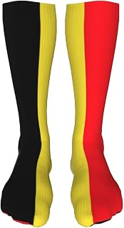 321 Work Socks 50Cm Black Flag Of Belgium Golf Socks Premium Winter Socks Unique Dress Socks For Christmas, Winter, Hiking