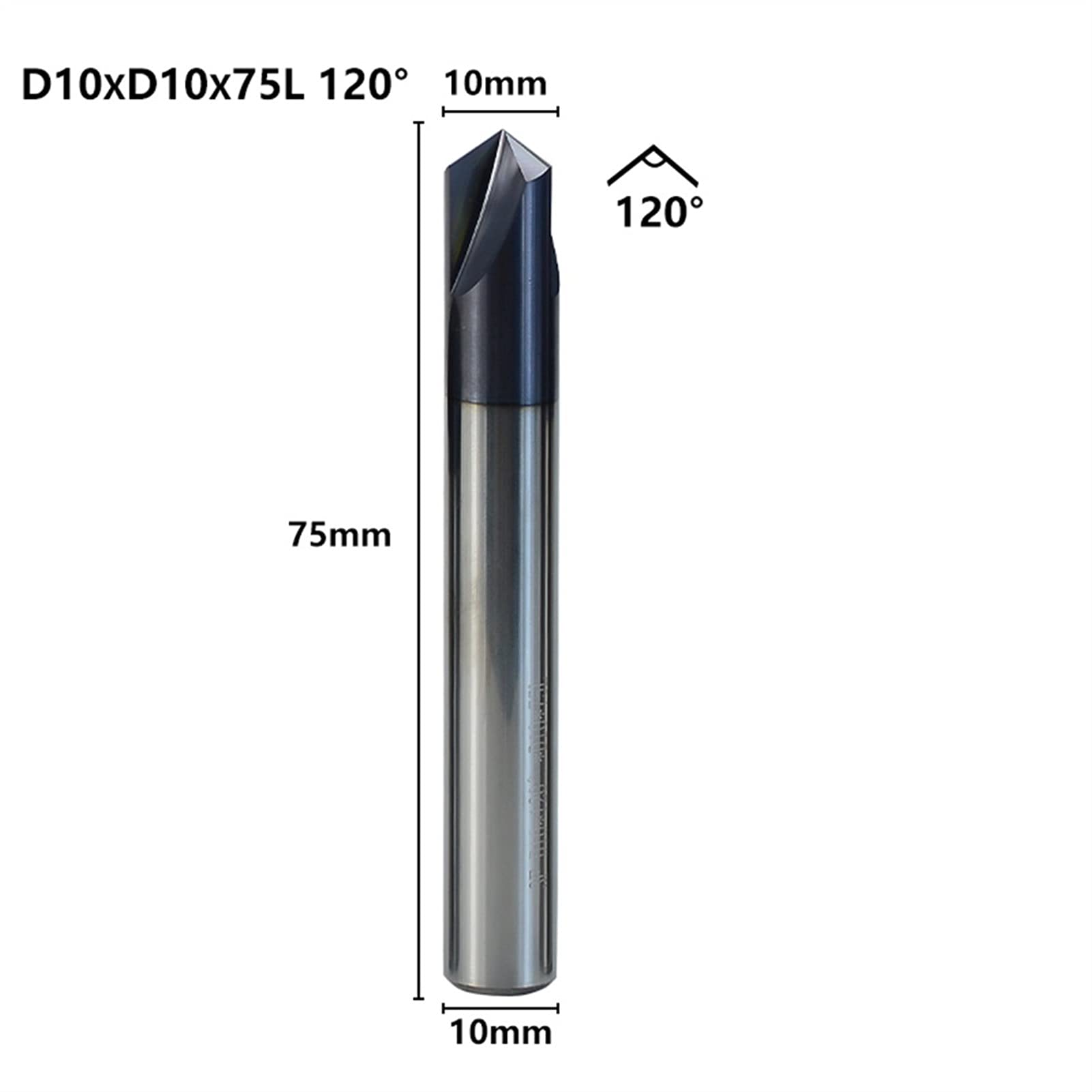 TTT Espiga Cortador de fresado de chaflado de carburo 2-12 mm 120 Grados 3 Flauta CNC Router bit para Molino de Extremo de Corte de Aluminio (Cutting Edge Length : 10xD10x90degrees)