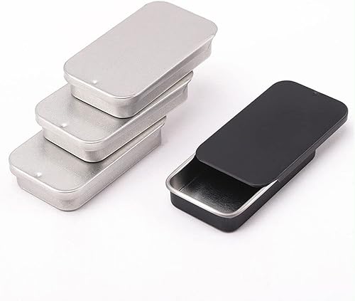 Miniatura 6 de Mini caja de hierro de hojalata rectangular de metal, mini caja de lata, cajas de dulces, contenedores con bisagras, caja organizadora pequeña