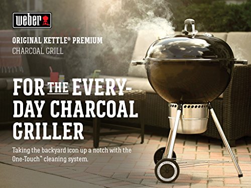 Weber Original Kettle Premium Charcoal Grill, 22-Inch, Black – Outdoor BBQ Grill with Built‑In Thermometer, Heat Control Dampers & One‑Touch™ Cleaning System by Weber - Image 6