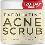 Ayadara Exfoliating Acne Scrub | Clarifying Sulfur Face Wash Scrub for Severe & Hormonal Acne |...