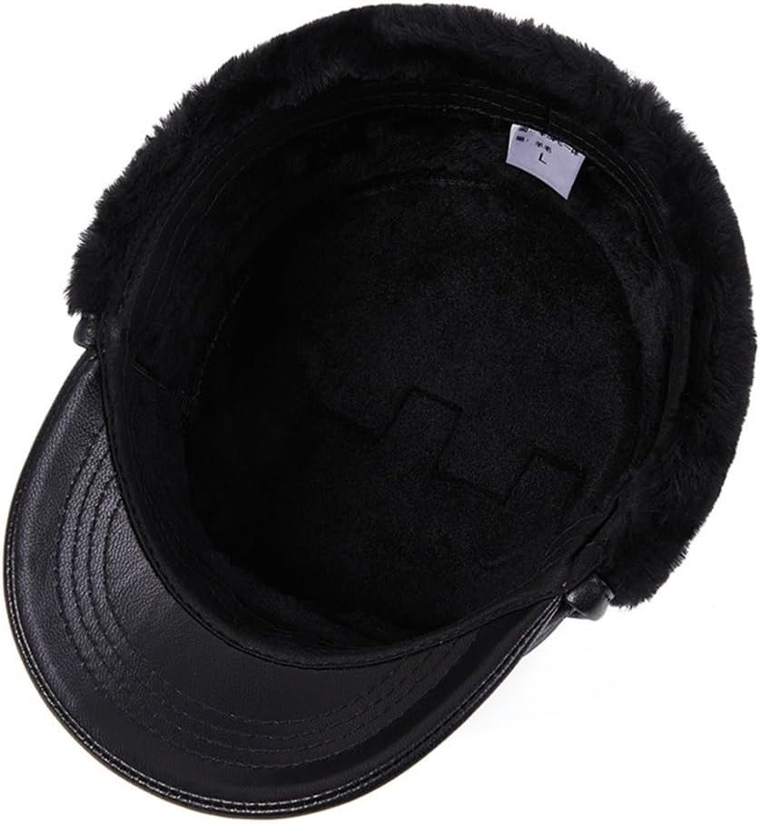 VIDI Leather Hat, Lei Feng, Men's Winter Thick and Warm Outdoor Ear Protection Cotton