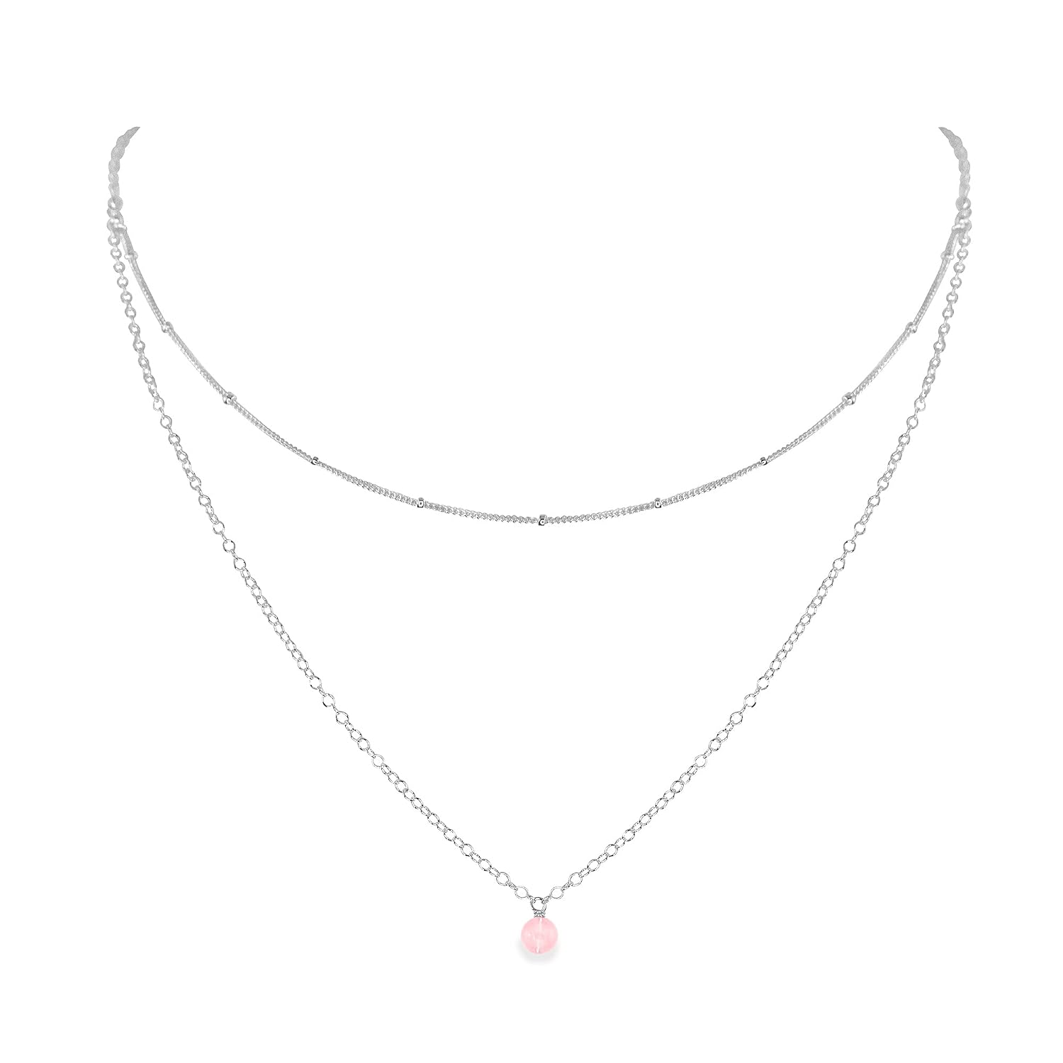 Amazon.com: Rose Quartz Layered Choker 
