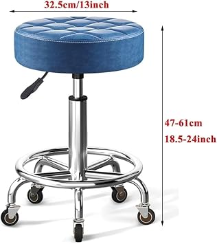 Bar Stool Stools Counter Height Modern Swivel Backless Round, PU Leather Armless Chair for Kitchen Dining(/Green)