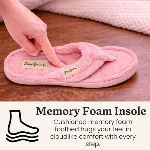 Image of Dearfoams Women's Melanie Colorblocked Microfiber Terry Thong Slipper
