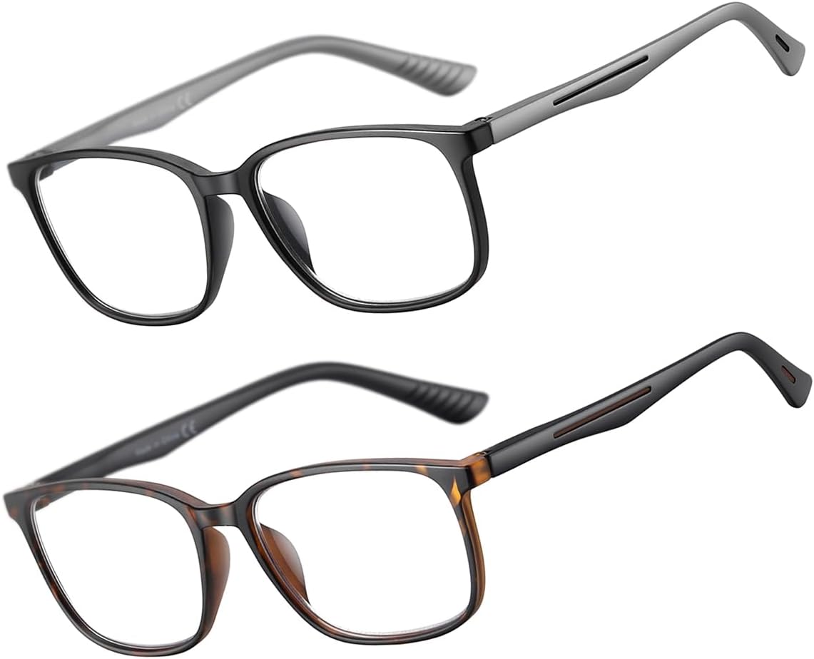 Reading Glasses for Men,Blue Light Blocking Readers for men with Comfort Spring Hinge