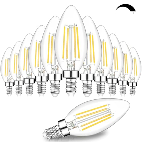 BesLowe 12-Pack Dimmable E12 LED Candelabra Bulbs 60W Equivalent, 4000K