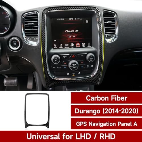 Image of for 2014-2020 Dodge Durango Accessories GPS Navigation Panel Cover Decals Carbon Fiber Stickers