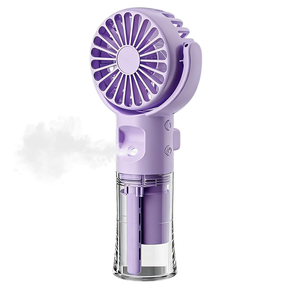 Ventilador portátil de mano recargable por USB con pulverizador de agua