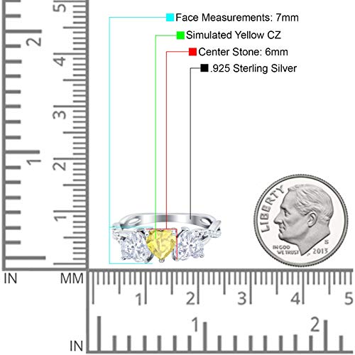 Blue Apple Co. Three Heart Infinity Art Deco Engagement Bridal Promise Ring Simulated Cubic Zirconia 925 Sterling Silver4
