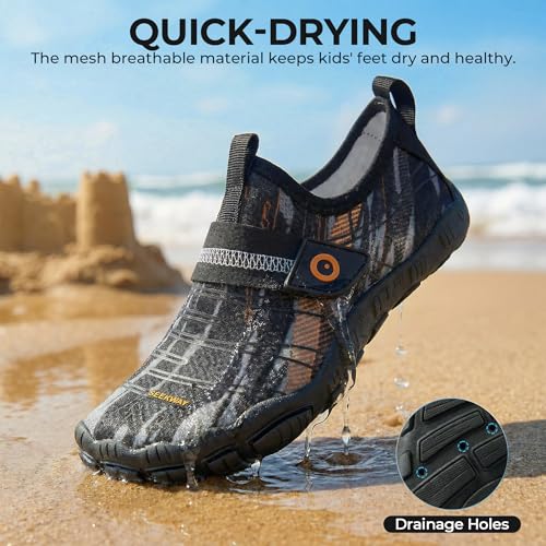 Image of SEEKWAY Barefoot Water Shoes for Kids - Wide Toe Box and Quick-Dry Sand Shoes Toddler for Hiking Swim Beach Pool Kayak Sport Accessories, Camping Essentials Must-Haves for Boys Girls Sizes