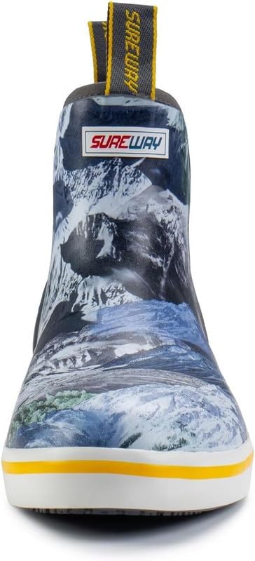 Image of SUREWAY Men's Ankle Fishing Deck Boots for Men-Waterproof,Professional Non-Slip Soles for Wet Slippery Surface,Neoprene Rubber Rain Boot /Shoes for Hunting Boating Gardening