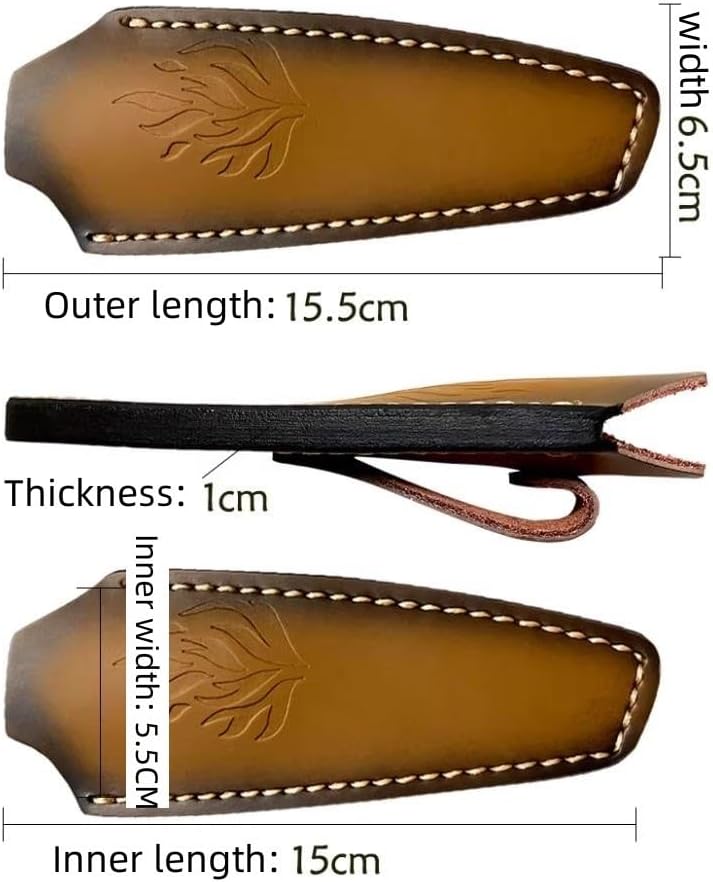 1PC Leather Knife Sheath for Belt Loop, Protective Case with Snap Closure Fits for Outdoor Camping, Hiking, Farm