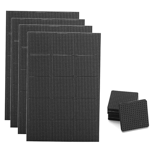 60 Pcs Square Furniture Feet Pads, Non-Slip Rubber Pads, Self-Adhesive Table/Chair Leg Floor Protectors, Square Rubber Feet For Chair Legs, For Tiled/Carpet/Hardwood Floors – Black
