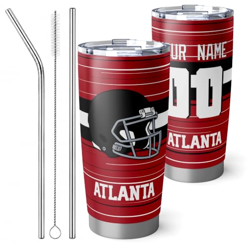 Image of Atlanta Tumbler 20oz Travel Mug Gifts Custom Name Number