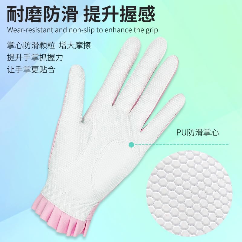 Guanti Da Golf Guanti da golf 2 paia for donna Golf traspirante con particelle antiscivolo Accessorio for uso sportivo a mano