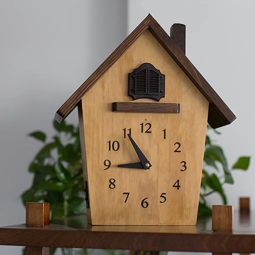 Miniatura 5 de Reloj de pared de cuco relojes de cuco para pared pájaros casa de péndulo decoración del hogar sala de estar color  marrón tamaño 126 x 47 x 228in