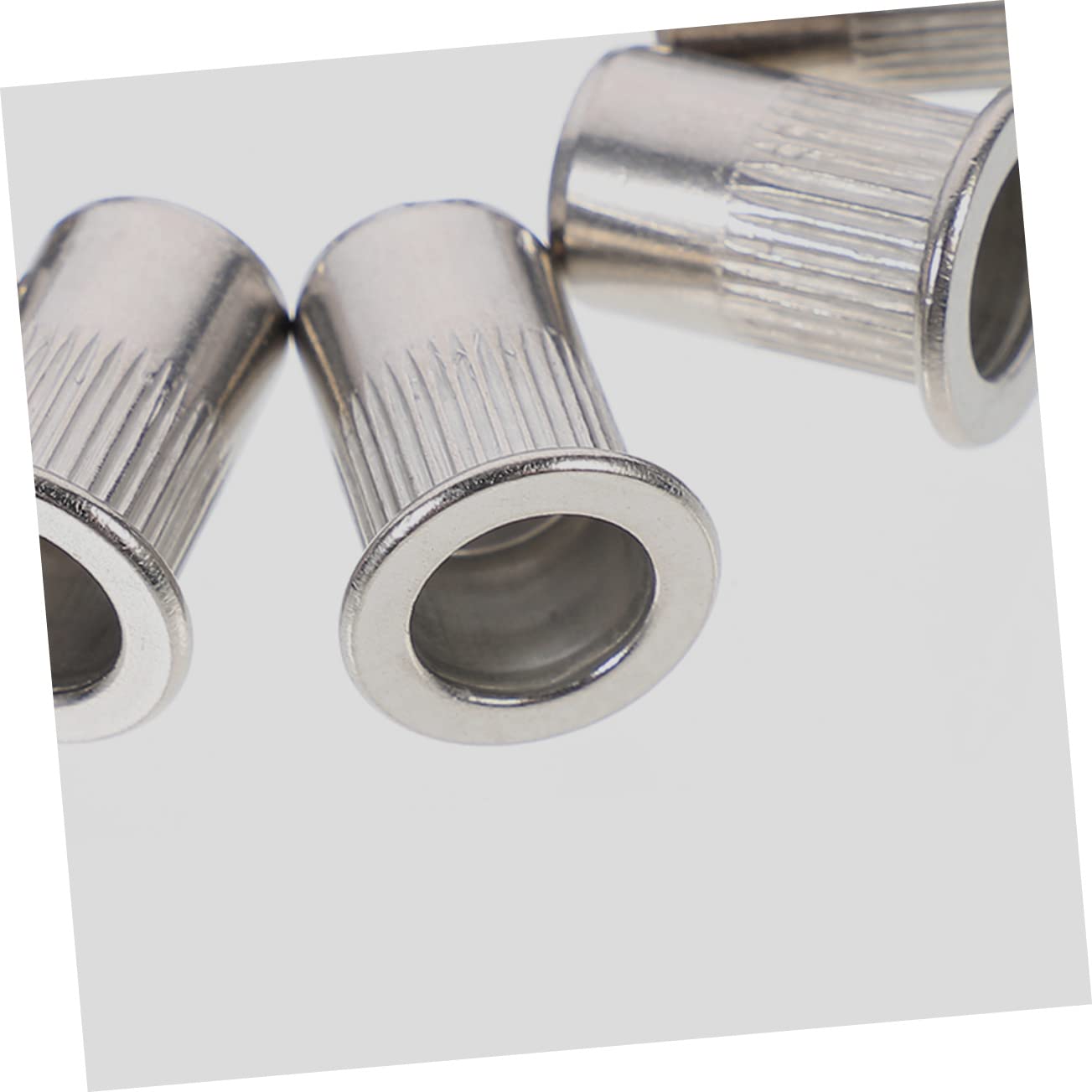 PRETYZOOM 10pcs Stainless Steel Rivet Nuts Flat Head Insert Nut Tool Riveted Fasteners for Automotive Furniture Electrical and Industrial Applications