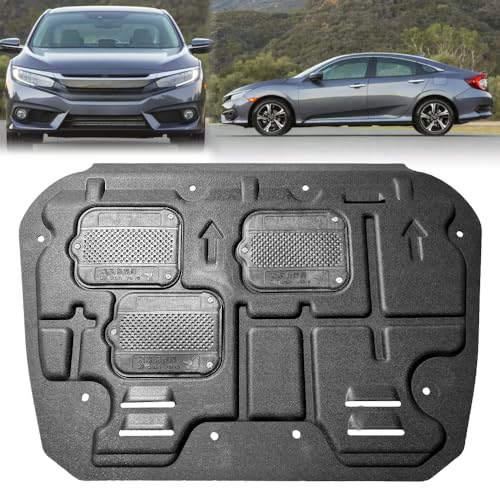 HSIGIMYI Front Engine Splash Shield Fit for Honda Civic 2016 2017 2018 2019 2020 Under Engine Case Guard Cover Compatible with Civic Sedan Thickened Mudguard,Not Hatchback