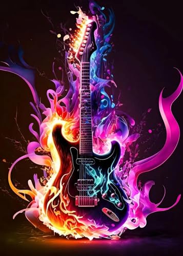 Affiche guitare sur toile KEBIA 80x110cm triptyque sans cadre décoration murale salon