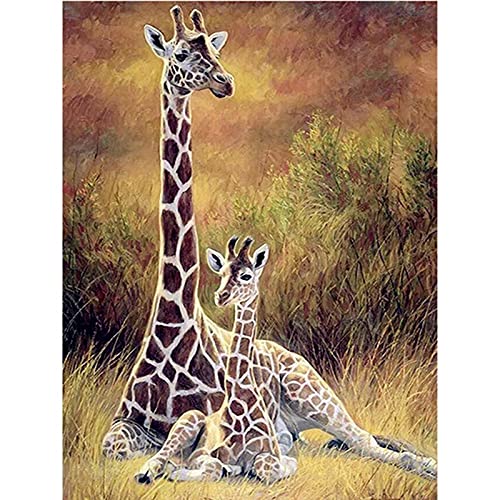 Kit Diamant Peinture Girafe 5D - Broderie Strass Carrés et Ronds 70x120cm