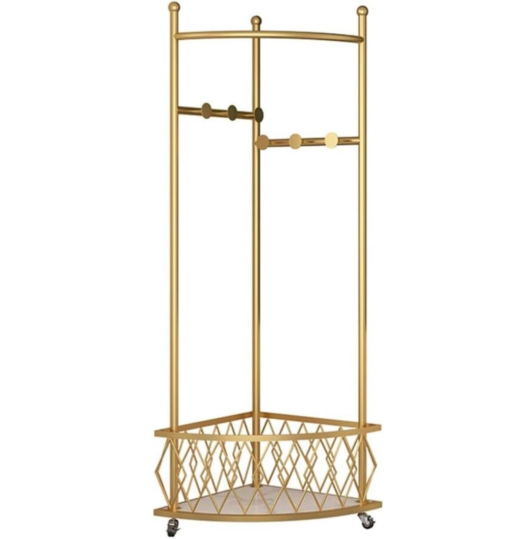 Porte-manteau d'angle moderne pour hall d'entrée avec panier intégré