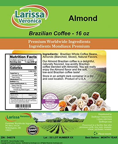Café en grano brasileño sabor almendra 16 oz miniatura 2