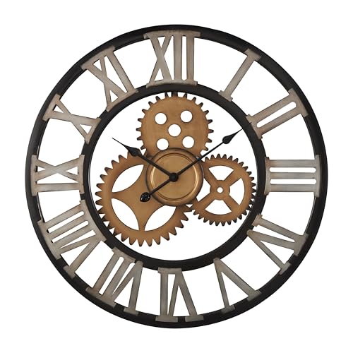Deco 79 Metal Decorative Wall Clock Gear Wall Clock for Home, Wall Clock for Room 30 x 2 x 30, Brown