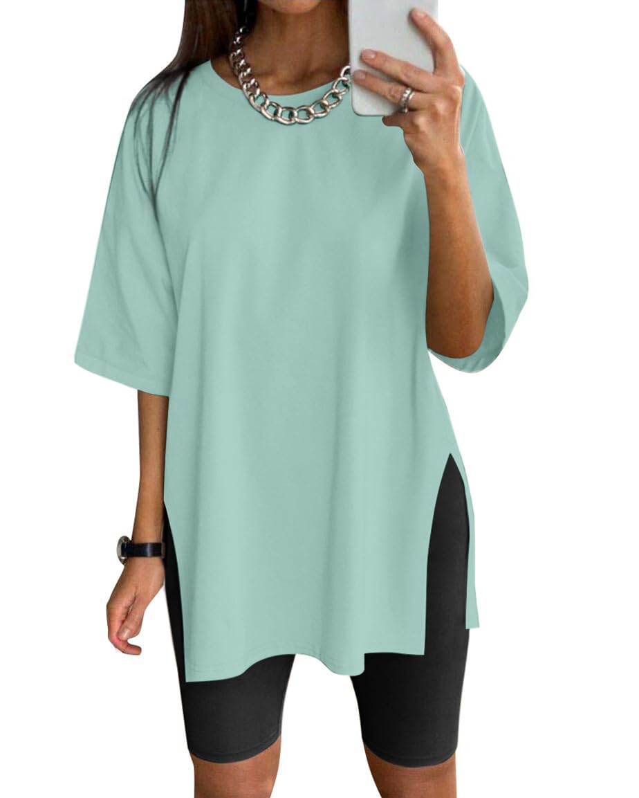 VNIRAWomen’s Summer Casual Short Sleeve Oversize Workout T-Shirt Tee Tops