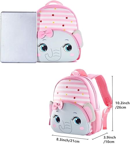 Miniatura 3 de Mochila preescolar de neopreno para niños pequeños, mochila de almuerzo impermeable para niños y niñas, Elefante gris, L