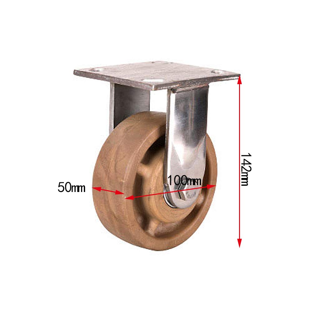 wheel Rueda de Nylon Universal Resistente a Altas temperaturas de Acero Inoxidable, Carga de una Sola Rueda 250 kg, 1 Paquete 4