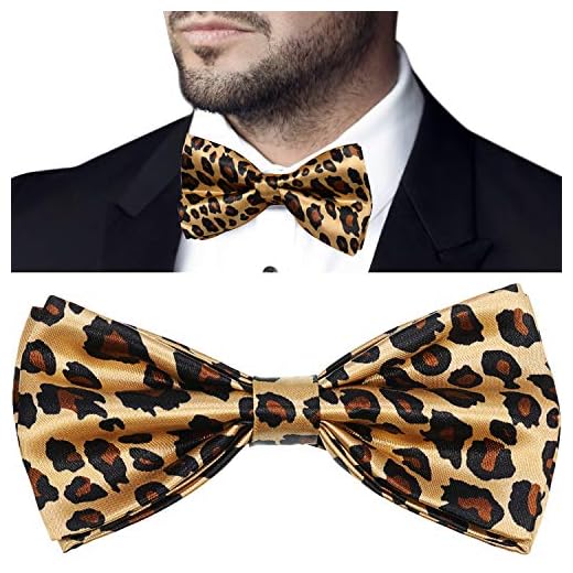 SATINIOR 2 Paquetes de Pajarita Ajustable con Estampado de Leopardo para Fiesta Clásica para Hombres para Ocasiones Formales
